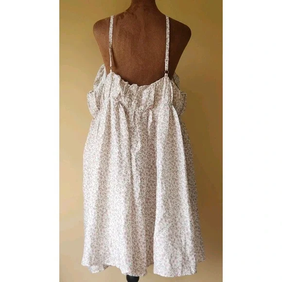 ARULA Mini Tank Dress Pink‎ Floral Plus Size 1X Cottagecore Sundress Lightweight - Picture 4 of 9